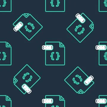 Line CSS file document. Download css button icon isolated seamless pattern .. 스톡 일러스트