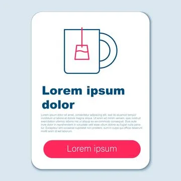 Line Cup of tea icon isolated on grey background. Colorful outline concept. V 스톡 일러스트