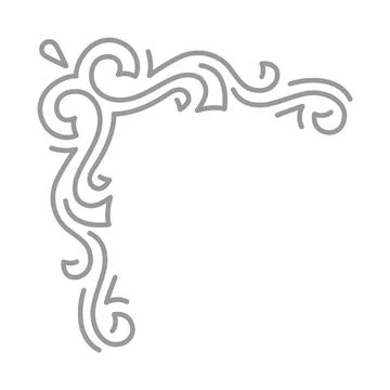 Line curl corner. Modern decorative linear element. Stockillustratie