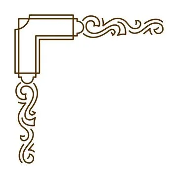 Line curl corner. Modern decorative linear element. Stockillustratie