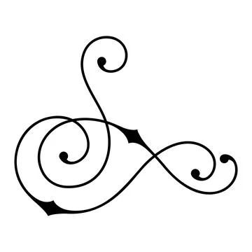 Line curl element. Modern decorative linear vignette. Illustrazione stock