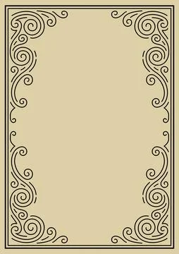 Line curl frame. Modern decorative linear background. Illustrazione stock