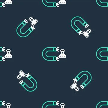 Line Customer attracting icon isolated seamless pattern on black background 스톡 일러스트