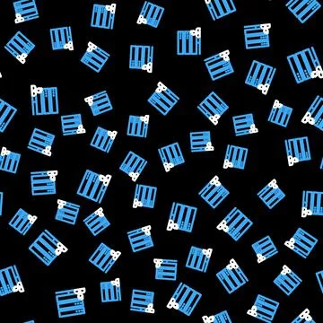 Line Customer care server icon isolated seamless pattern on black background Illustrazione stock