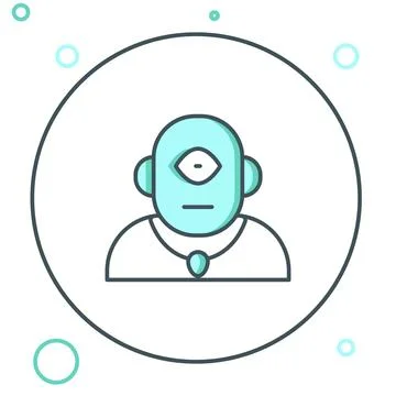 Line Cyclops icon isolated on white background. Colorful outline concept. V.. Illustrazione stock