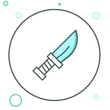 Line Dagger icon isolated on white background. Knife icon. Sword with sharp.. Stock Illustration