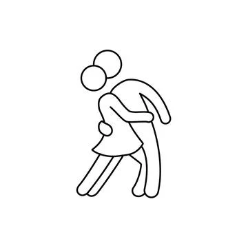 Line dancer couple icon. Latin, tango, salsa girl, boy pose outline icon Stock Illustration