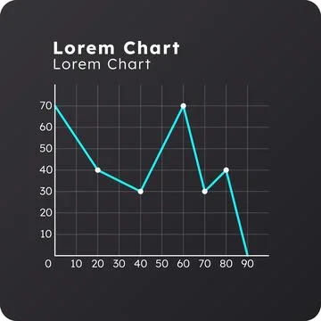 Line dark slide chart Stock Illustration