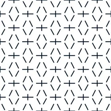 Line dash geometric seamless vector pattern. Stock Illustration