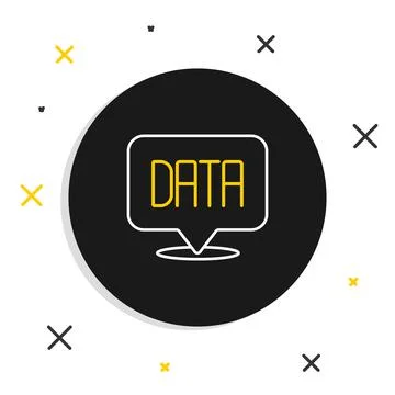 Line Data analysis icon isolated on white background. Business data analysis Stock Illustration