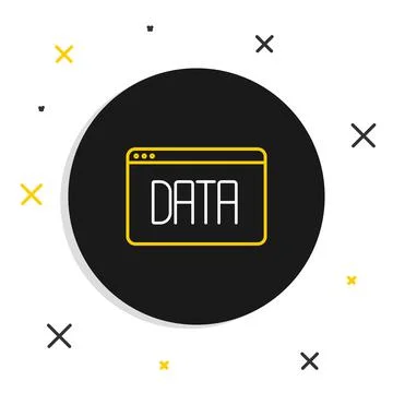 Line Data analysis icon isolated on white background. Business data analysis Stock Illustration