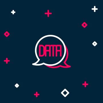 Line Data analysis icon isolated on blue background. Business data analysis Illustrazione stock