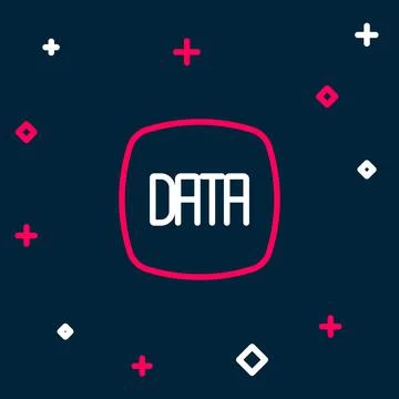 Line Data analysis icon isolated on blue background. Business data analysis Illustrazione stock