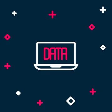 Line Data analysis icon isolated on blue background. Business data analysis Stock Illustration