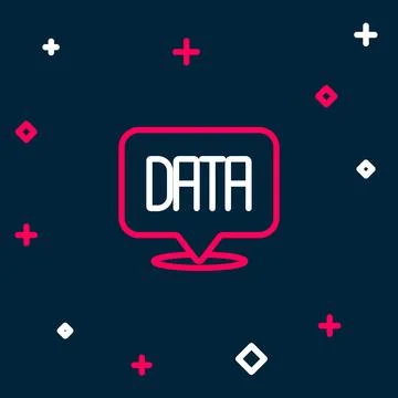 Line Data analysis icon isolated on blue background. Business data analysis Illustrazione stock