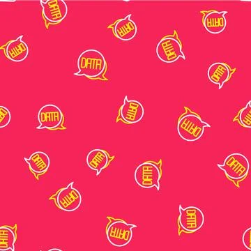 Line Data analysis icon isolated seamless pattern on red background. Business 스톡 일러스트