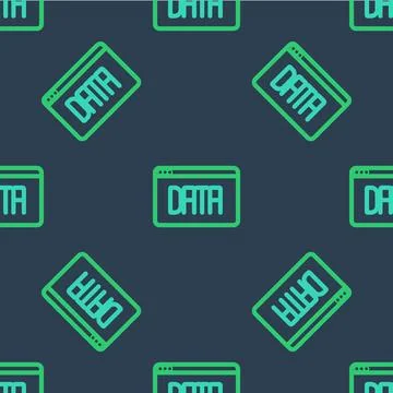 Line Data analysis icon isolated seamless pattern on blue background. Business Stock Illustration