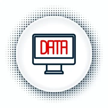 Line Data analysis icon isolated on white background. Business data analysi.. Illustrazione stock