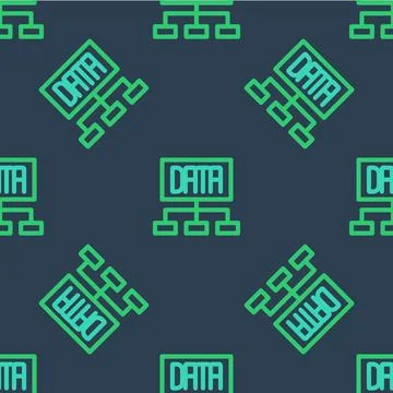 Line Data analysis icon isolated seamless pattern on blue background. Busin.. Stock Illustration