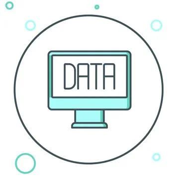 Line Data analysis icon isolated on white background. Business data analysi.. Illustrazione stock