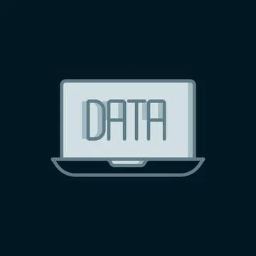 Line Data analysis icon isolated on black background. Business data analysi.. Illustrazione stock