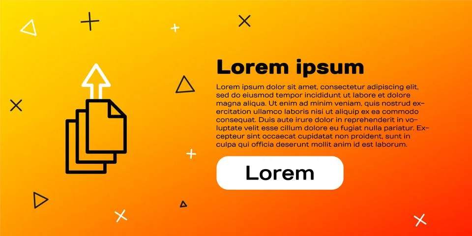 Line Data export icon isolated on yellow background. Colorful outline concept Stock Illustration