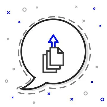 Line Data export icon isolated on white background. Colorful outline concept Stock Illustration