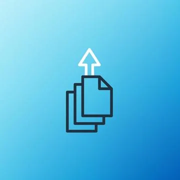 Line Data export icon isolated on blue background. Colorful outline concept Stock Illustration