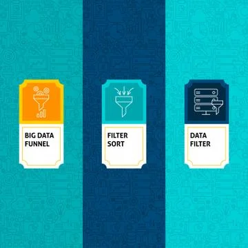 Line Data Filter Package Labels Stock Illustration
