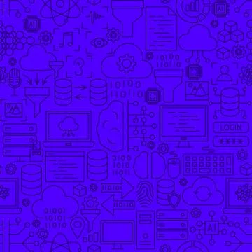 Line Data Science Seamless Pattern Illustrazione stock