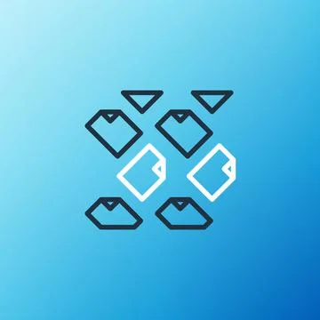 Line Data stream icon isolated on blue background. Colorful outline concept Stockillustratie