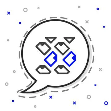 Line Data stream icon isolated on white background. Colorful outline concept Illustrazione stock