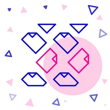 Line Data stream icon isolated on white background. Colorful outline concept Illustrazione stock