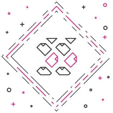 Line Data stream icon isolated on white background. Colorful outline concept. Illustrazione stock