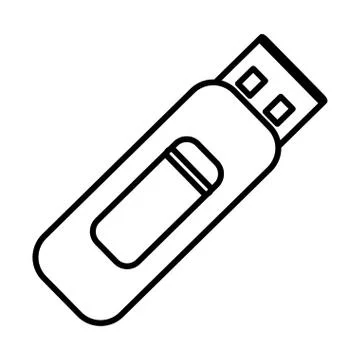 Line data usb memory technology object Stock Illustration