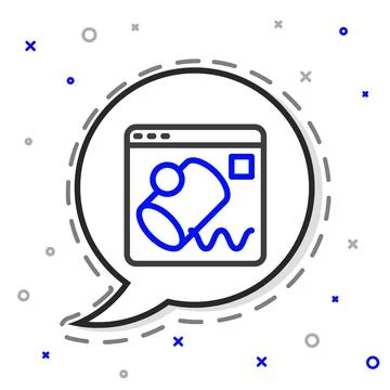 Line Data visualisation icon isolated on white background. Colorful outline 스톡 일러스트