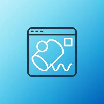 Line Data visualisation icon isolated on blue background. Colorful outline 스톡 일러스트