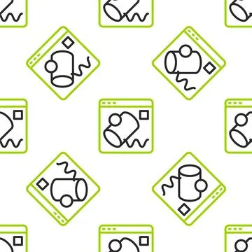 Line Data visualisation icon isolated seamless pattern on white background Stock Illustration