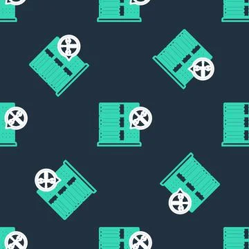 Line Database server with screwdriver and wrench icon isolated seamless pattern Stock Illustration