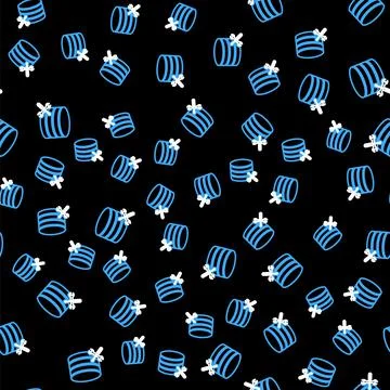 Line Database server with screwdriver and wrench icon isolated seamless pattern 스톡 일러스트