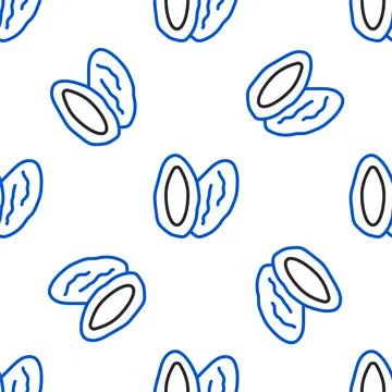 Line Date fruit icon isolated seamless pattern on white background. Colorful Stock Illustration
