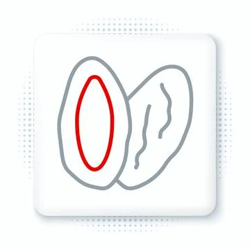 Line Date fruit icon isolated on white background. Colorful outline concept.  Ilustración de archivo