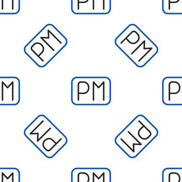 Line Day time icon isolated seamless pattern on white background. Time symbol Stock Illustration