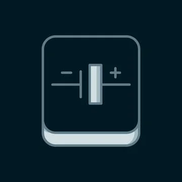 Line DC voltage source icon isolated on black background. Flat filled outli.. Stockillustratie