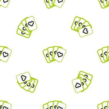 Line Deck of playing cards icon isolated seamless pattern on white background Stock Illustration