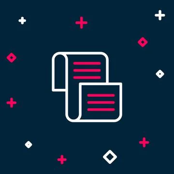 Line Decree, paper, parchment, scroll icon icon isolated on blue background Illustrazione stock