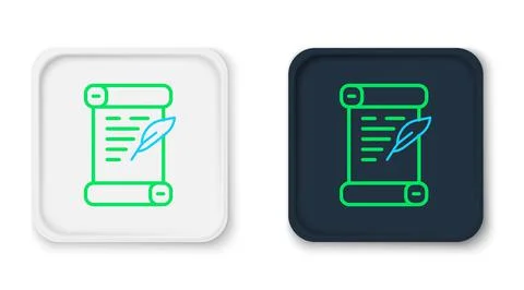 Line Decree, paper, parchment, scroll icon icon isolated on white background Stock Illustration
