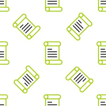 Line Decree, paper, parchment, scroll icon icon isolated seamless pattern on Stock Illustration