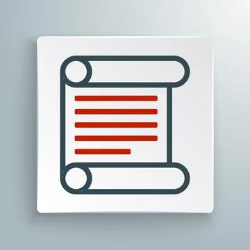 Line Decree, paper, parchment, scroll icon icon isolated on white background Illustrazione stock