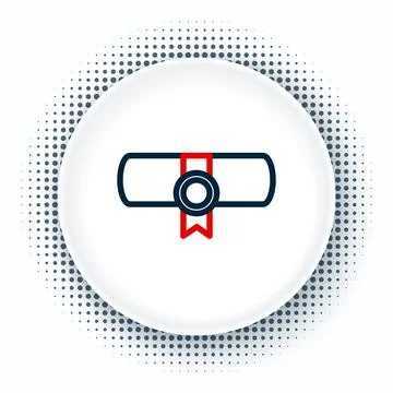 Line Decree, paper, parchment, scroll icon icon isolated on white background Illustrazione stock